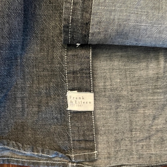 FRANK & EILEEN Barry Woven Button Up Long Sleeve Denim Top Raw Rinse Denim - Picture 10 of 12
